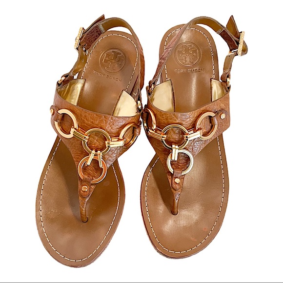 Tory Burch Cork Platform Wedge Sandals Size 8.5 - Picture 1 of 12